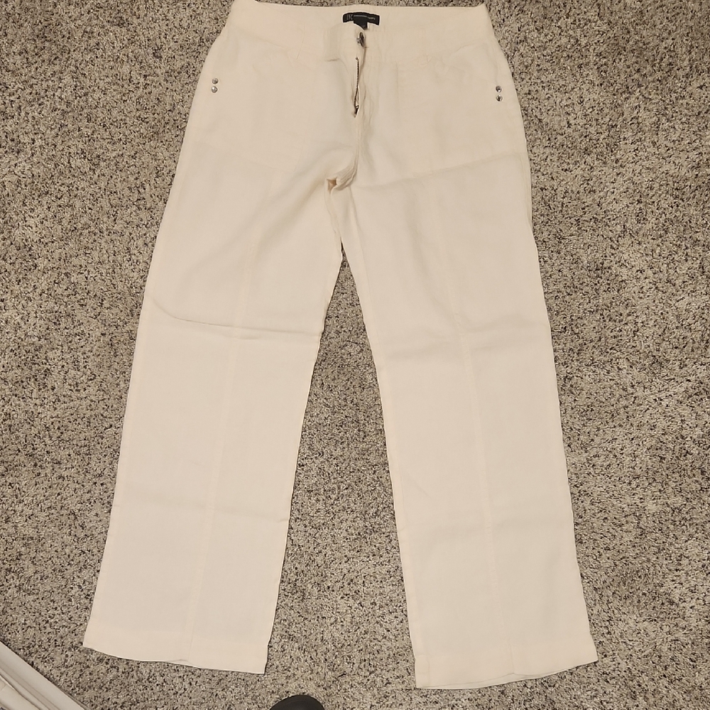INC International Concepts Women's Cream Wide Leg Pants